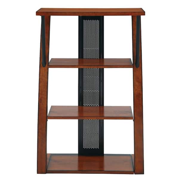 OSP Home Furnishings 44 in. Medium Brown Wood 4-shelf Accent Bookcase with Open Back