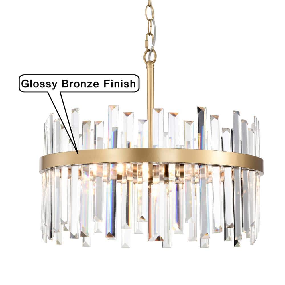 Casandra 5-Light Bronze Crystal Drum Chandelier