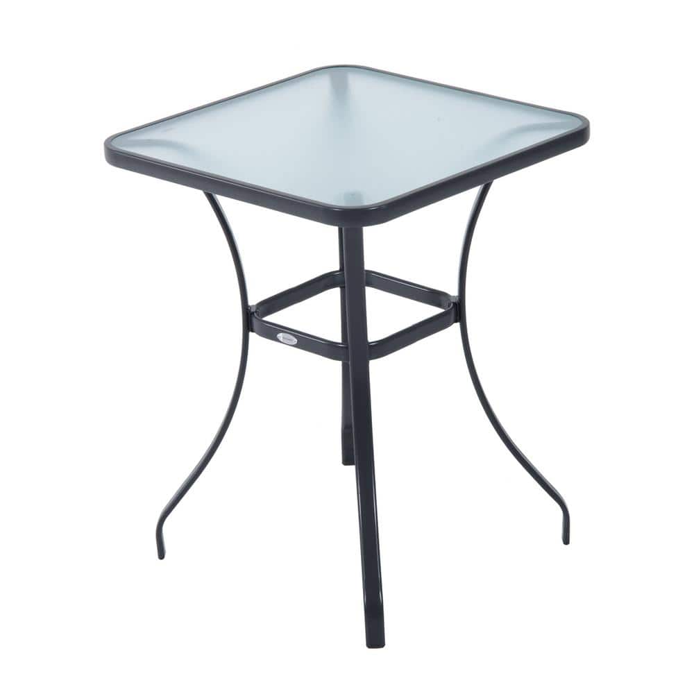 Have a question about Outsunny 34 in. Black Outdoor Glass Top Bistro