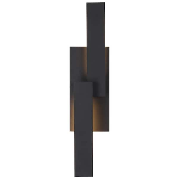 Laplusbelle 32 in. H 2-Light Matte Black Aluminum Hardwired LED