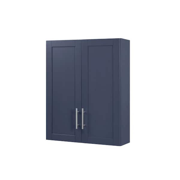24 in. W x 30 in. H Rectangular Blue MDF Surface Mount Medicine Cabinet without Mirror