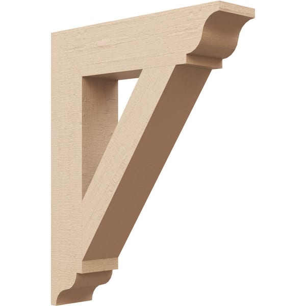 Ekena Millwork 3.5 in. x 20 in. x 16 in. Traditional Traditional Rough Cedar Woodgrain Timberthane Polyurethane Bracket, Primed Tan