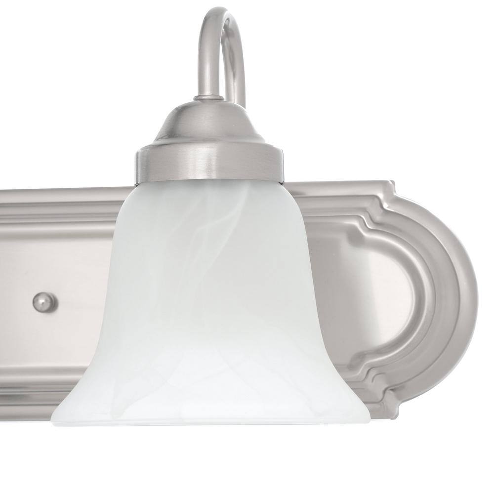 48" Brushed Nickel 6-Light Bath Vanity with Alabaster Glass