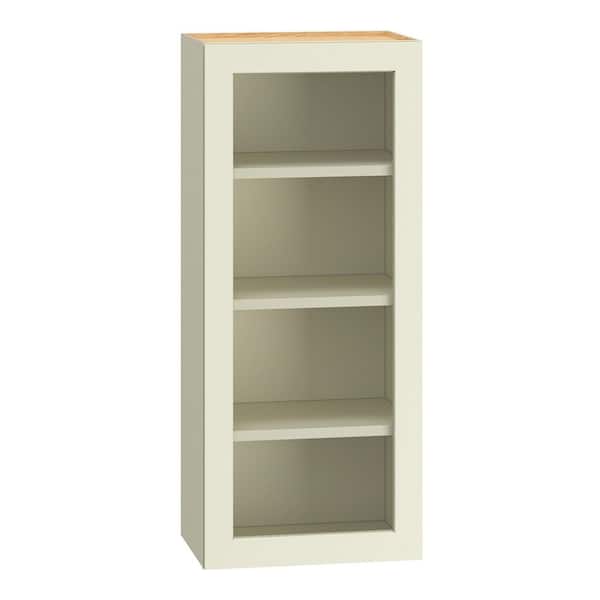 QuickShip Cottage 18 in. W x 12 in. D x 42 in. H Assembled Plywood Cut for Glass Specialty Wall Cabinet in Starlight