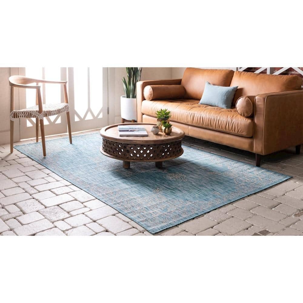 Aqua Breeze Easy-Care Synthetic Rectangular Outdoor Rug