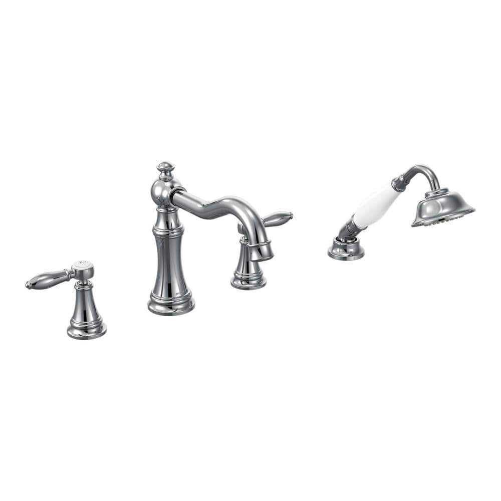 MOEN Weymouth 2Handle Diverter DeckMount Roman Tub Faucet Trim Kit