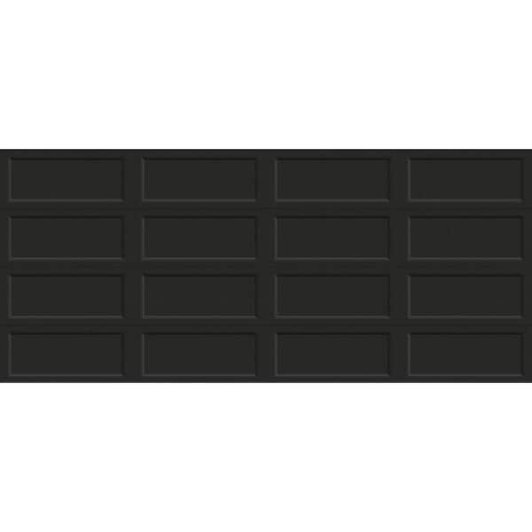 Bridgeport Steel Extended Panel 16ft. X 7ft. Insulated 18.4 R-Value Matte Lustra Black Garage Door without windows