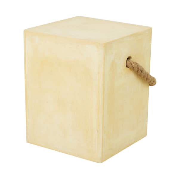 Litton Lane Square Yellow Magnesium Oxide Contemporary Indoor and Outdoor Outdoor Accent Table