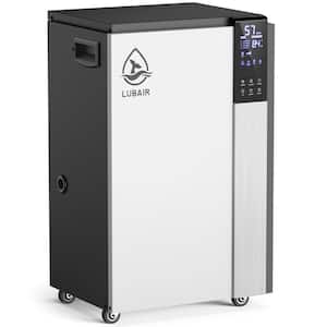 190 pt. 8,500 sq.ft. Quiet Commercial Dehumidifier in Gray, for Basement, Garage, with Bucket, Drain Hose, Auto Defrost