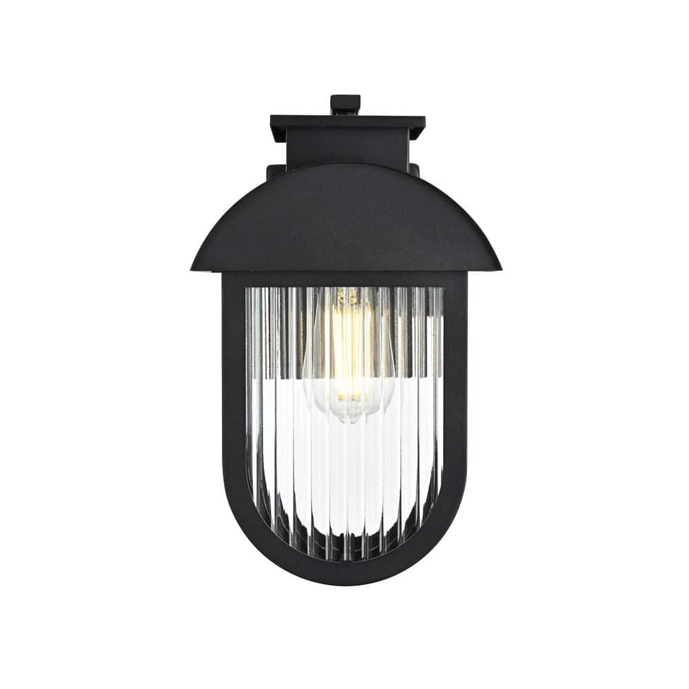 13 in. Black Outdoor Hardwired Wall Sconce with No Bulbs Included price history on PriceWatchPro
