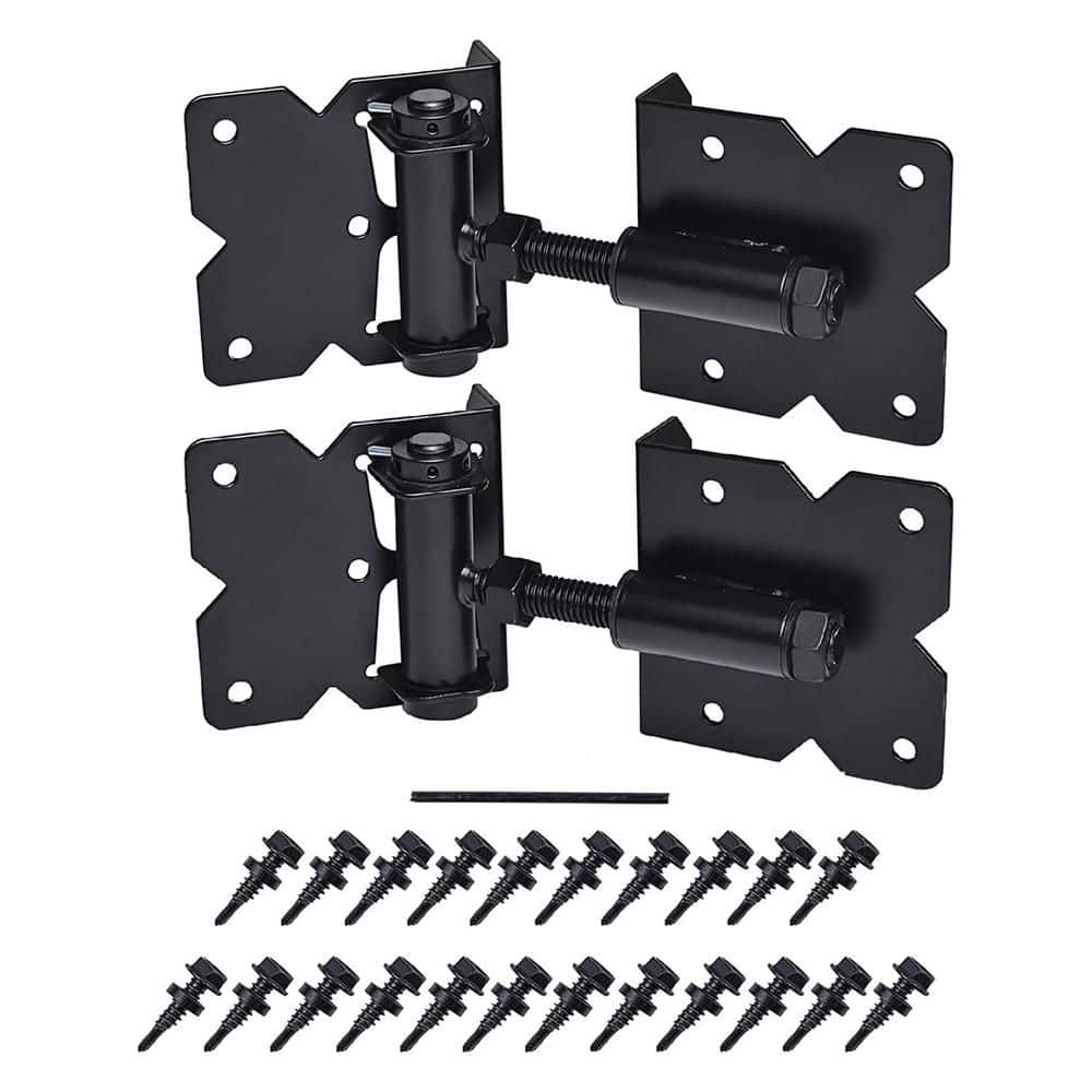 Heavy Duty Self Closing Gate Hinges Black 90° Adjustable with Installation Screws 2-Pack price history on PriceWatchPro