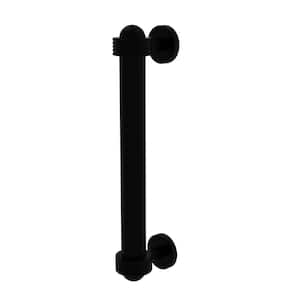 8 in. Center-to-Center Door Pull with Groovy Aents in Matte Black