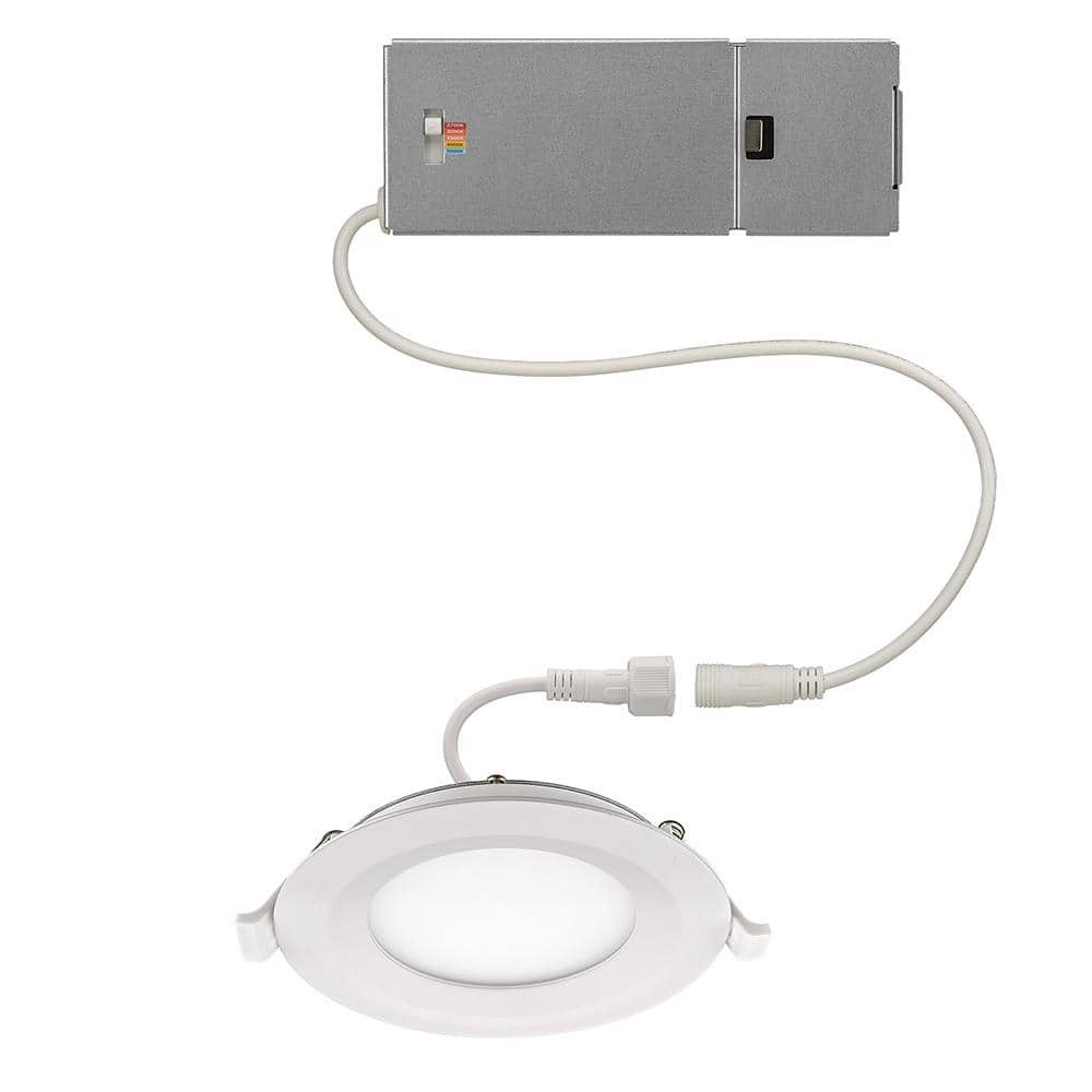 4 in. Adjustable CCT Integrated LED Canless Recessed Light Trim 650 Lumens 