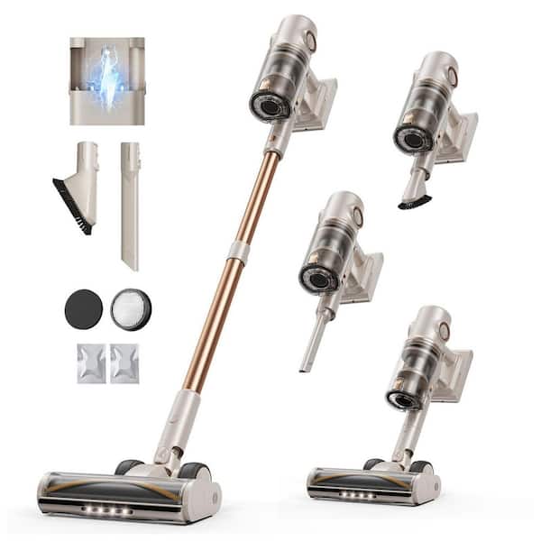 Bagless Cordless Stick Vacuum w HEPA Filter, 80 Min Runtime, 50KPA Suction, LED Headlights Touch Screen for Hard Floors
