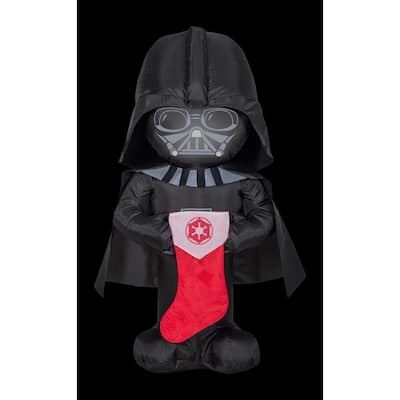 3.5 ft. Inflatable Christmas Stylized Darth Vader with Stocking Star Wars