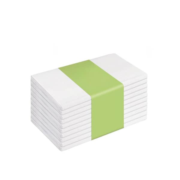 10-Piece 84 in. Decorative Disposable White PEVA Round Table Cloths for Party Flatware Serving Set