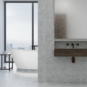 67 in. Luxury Freestanding Bathtub Stand Alone Flatbottom Acrylic Soaking SPA Tub Modern Style in White