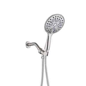 High-Pressure 8-Spray Wall Mount Handheld Shower Head GPM with Hose and Hose Bracket in Brushed Nickel