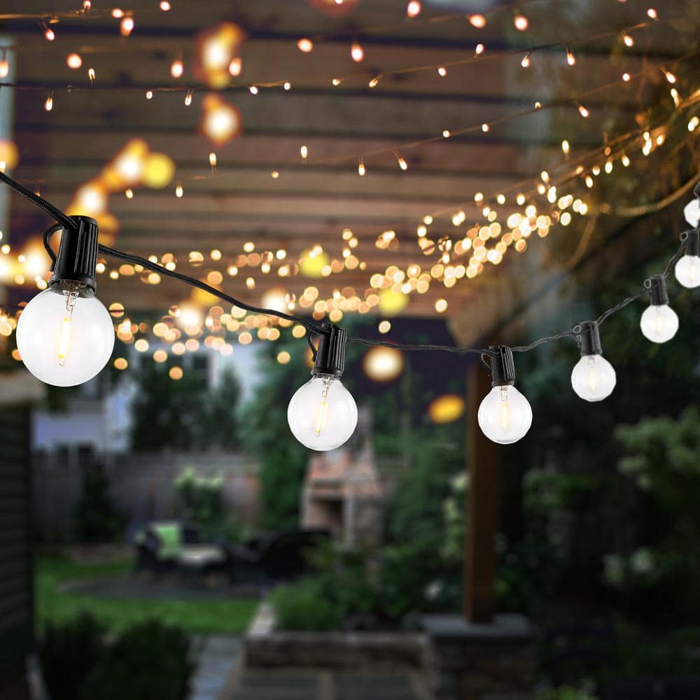 Leigh 10-Foot Black LED Outdoor Globe String Lights