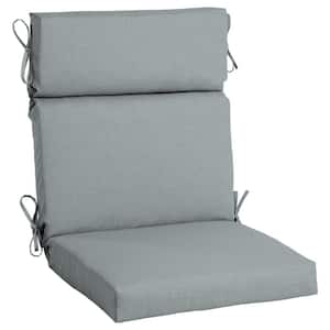 21.5 in. x 20 in. Sunbrella One Piece High Back Outdoor Dining Chair Cushion in Cast Mist