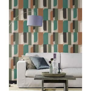 Derain Green Geometric Wallpaper