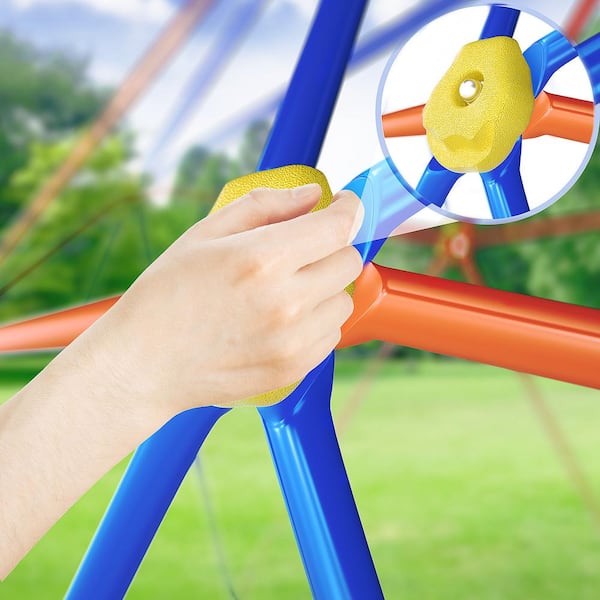 fiziti 10 Outdoor Metal Climbing Dome with Hammock and Swing