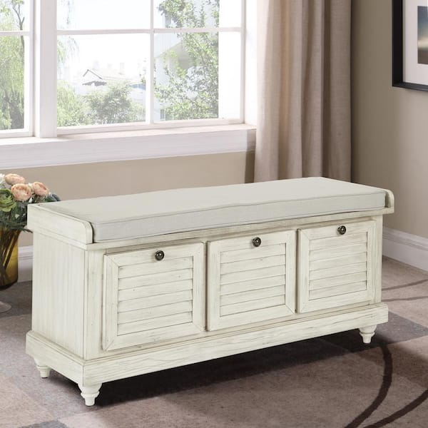 Os Home And Office Furniture Dover, White Wood Storage Bench