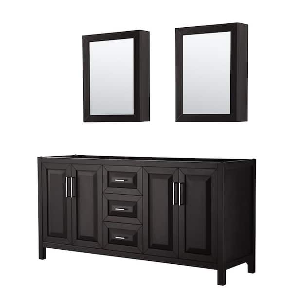 Wyndham Collection Daria 71 In Double, Double Vanity Cabinets