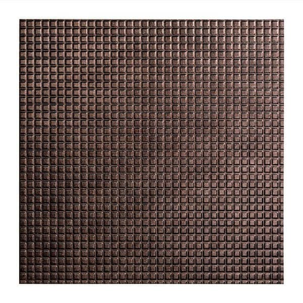 Fasade Square 2 ft. x 2 ft. Vinyl Lay-In Ceiling Tile in Smoked Pewter