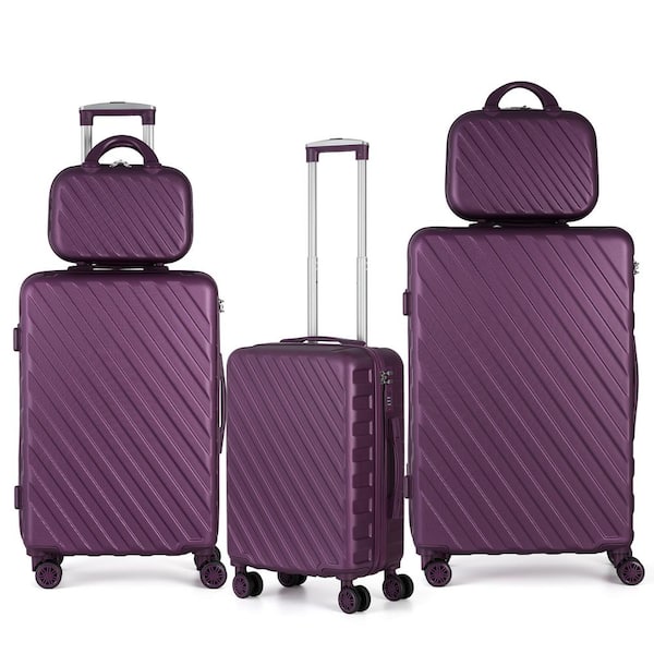 HIKOLAYAE Pocomoke Hill Nested Hardside Luggage Set in Violet Purple, 5 Piece - TSA Compliant