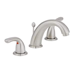 Builders 8 in. Widespread Double-Handle High-Arc Bathroom Faucet in Brushed Nickel