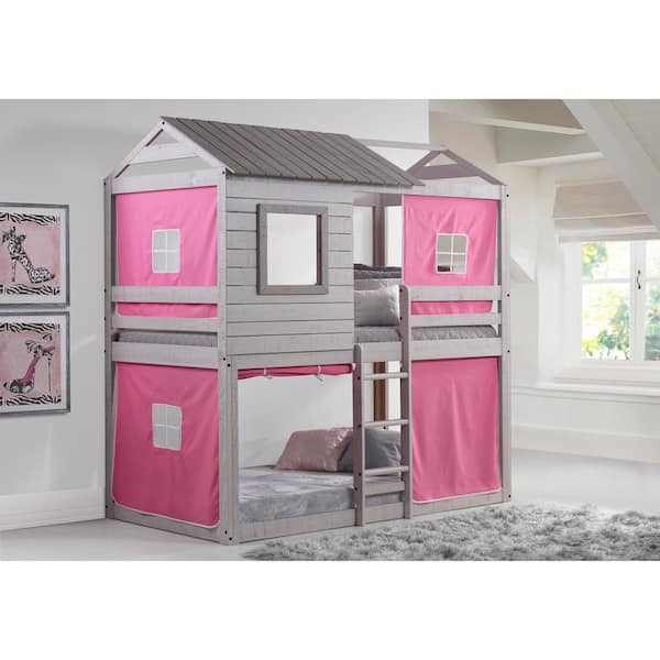 Donco Kids Deer Blind Pink Tent Twin, Canopy Over Bunk Bed