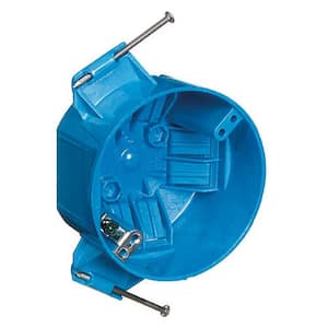 20 cu. in. Blue Polycarbonate Round New Work Ceiling Electrical Box (Case of 75)