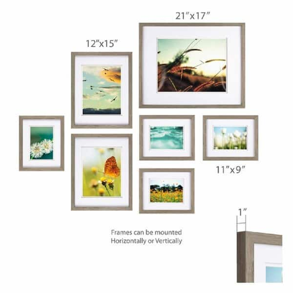 3-Piece Burlwood Gallery Frame Set