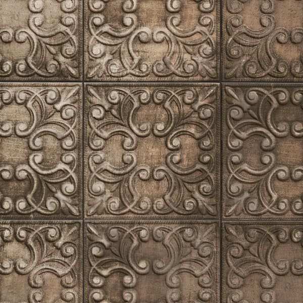 Victorian Tin Copper 17 in. x 17 in. Porcelain Wall Tile (12.59 sq. ft./Case)