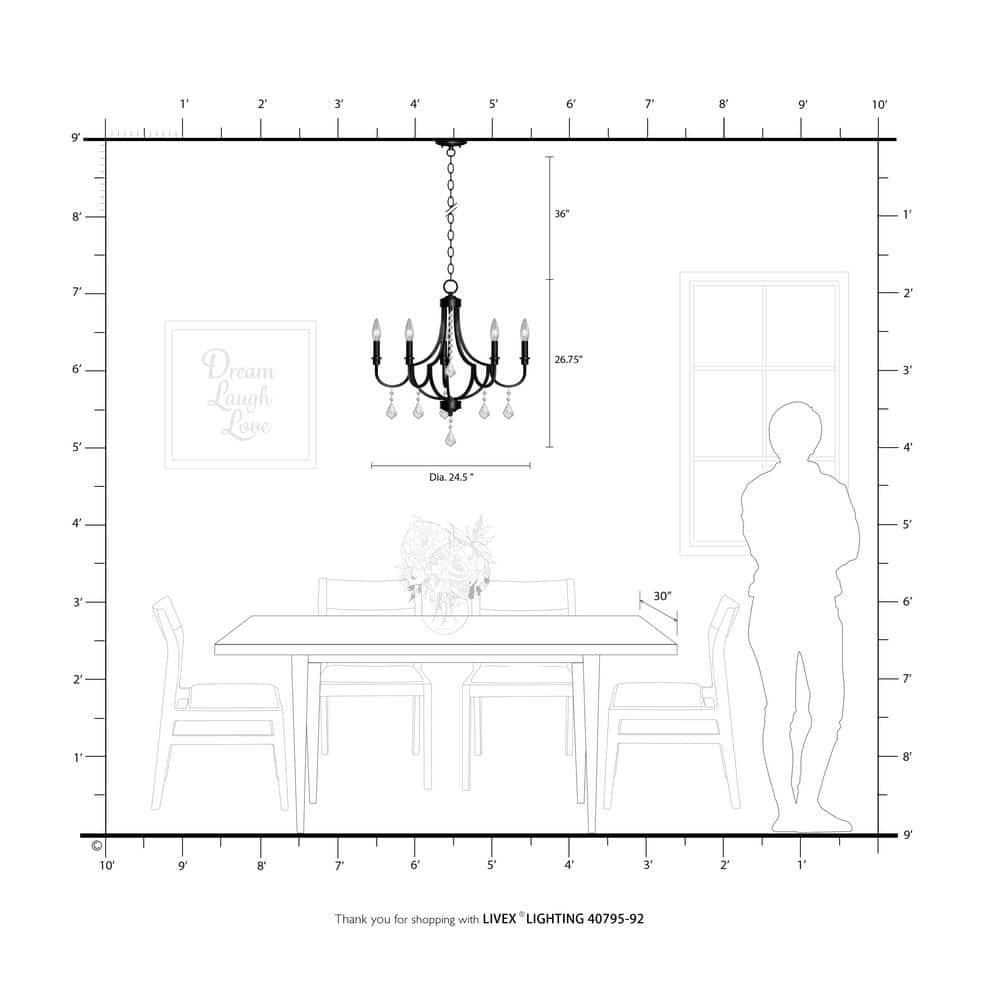 Mini English Bronze 5-Light Crystal Chandelier with Candelabra Bulbs