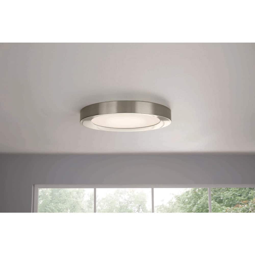 Home Decorators Collection Calloway 19 in. Brushed Nickel Selectable LED  Flush Mount JXM3011LM/BN - The Home Depot, image size:1000x1000