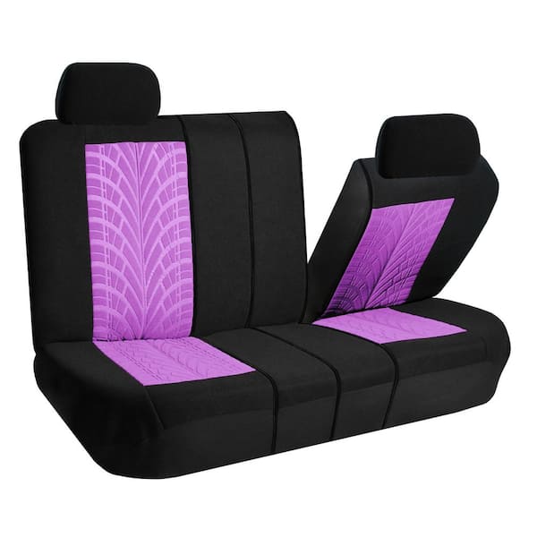 FH Group Flat Cloth 43 in. x 1 in. x 23 in. Full Set Seat Covers, Purple