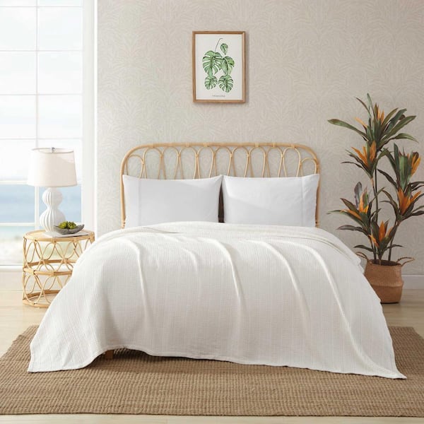 Tommy Bahama Sandline White Organic Cotton Full/Queen Blanket
