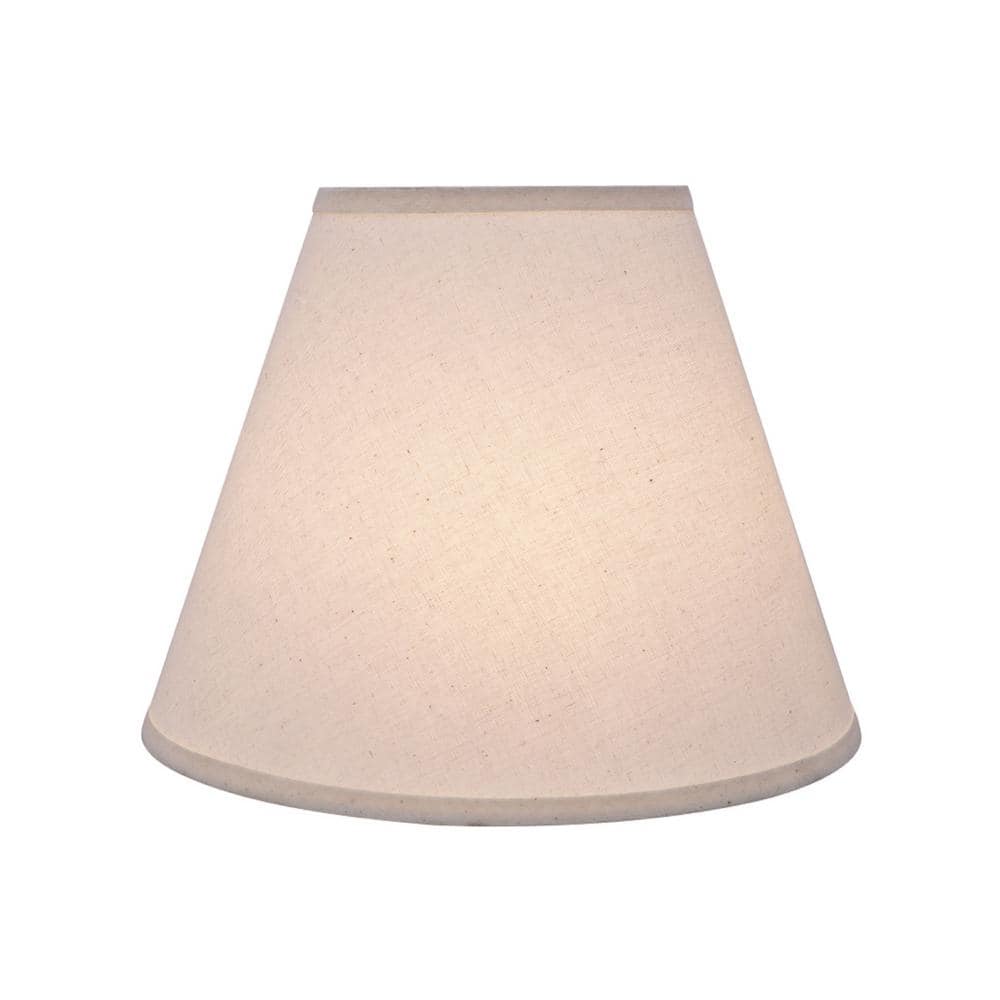 Off-White Linen Empire Lamp Shade with Spider Construction, 14" Wide