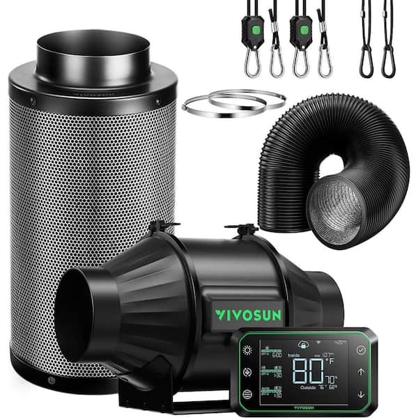 VIVOSUN AeroZesh T6 6 in. Inline Duct Fan Kit with GrowHub