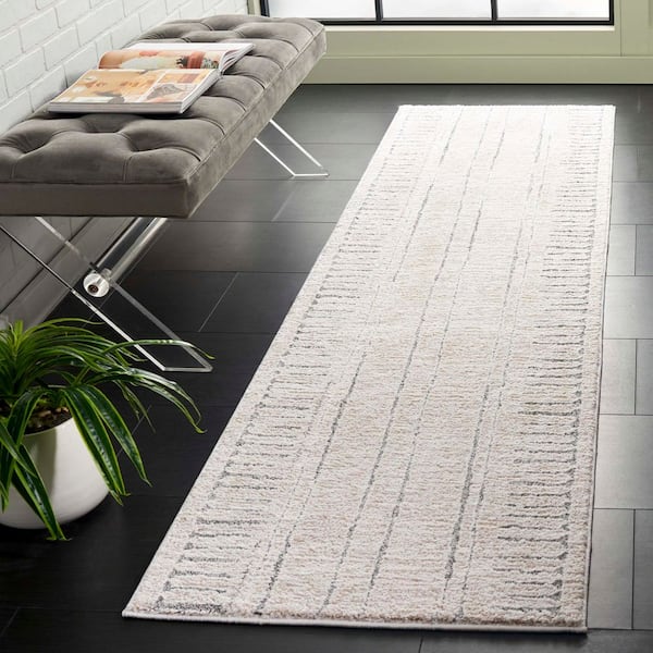Northport 2 ft. x 8 ft. Ivory/Gray Abstract Runner Rug