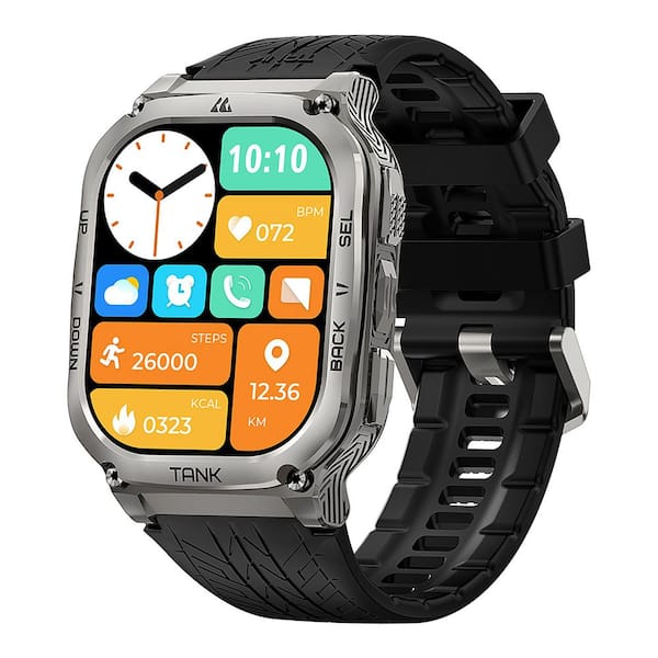 Tank M3 AMOLED Smartwatch 1.69 x 0.5 in. Silver