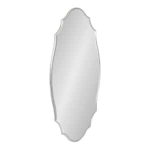 Leanna 20.00 in. W x 42.00 in. H Silver Oval Modern Framed Decorative Wall Mirror