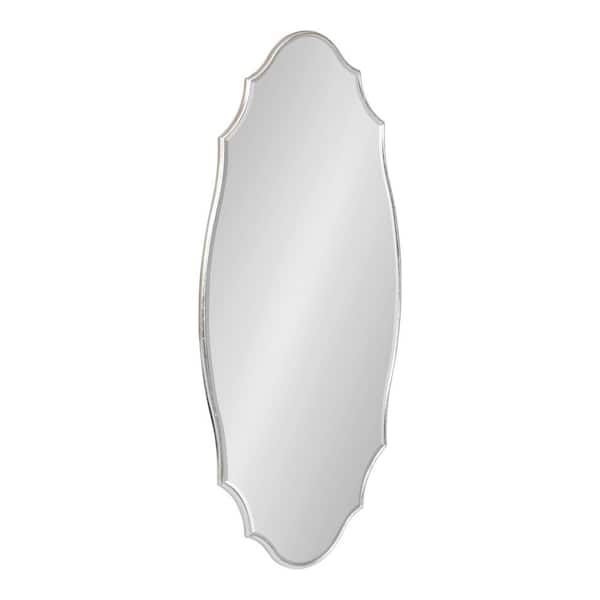 Kate and Laurel Leanna 20.00 in. W x 42.00 in. H Silver Oval Modern Framed Decorative Wall Mirror