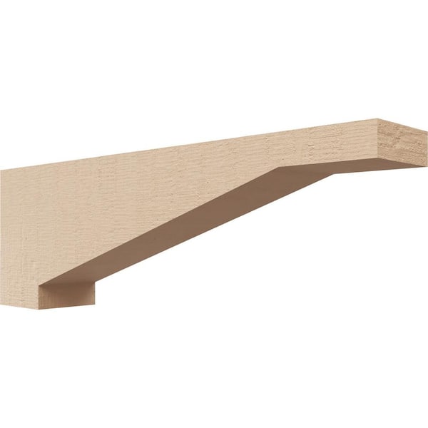 Ekena Millwork 2 in. x 4 in. x 12 in. Series 3 Thin Burlington Rough Cedar Woodgrain Timberthane Polyurethane Corbel, Primed Tan