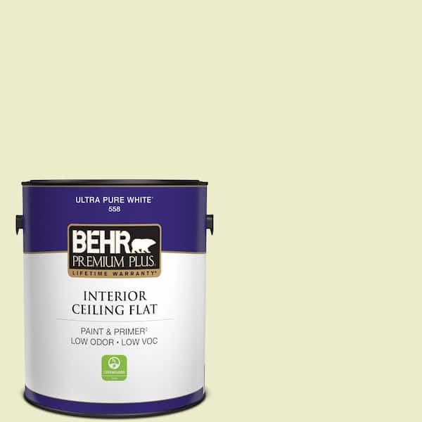 BEHR PREMIUM PLUS 1 gal. #P360-2 Iced Green Apple Ceiling Flat Interior Paint