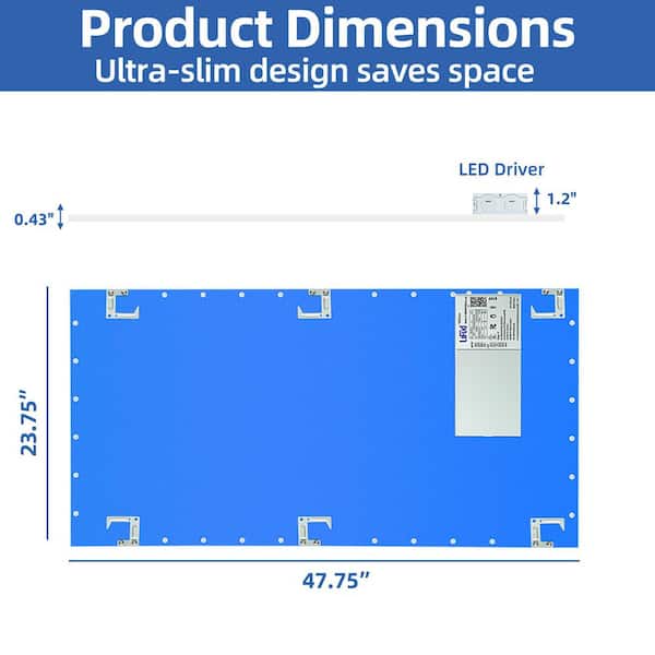 WYZM 2 ft. x 4 ft. 175-Watt Equivalent Integrated LED Troffer