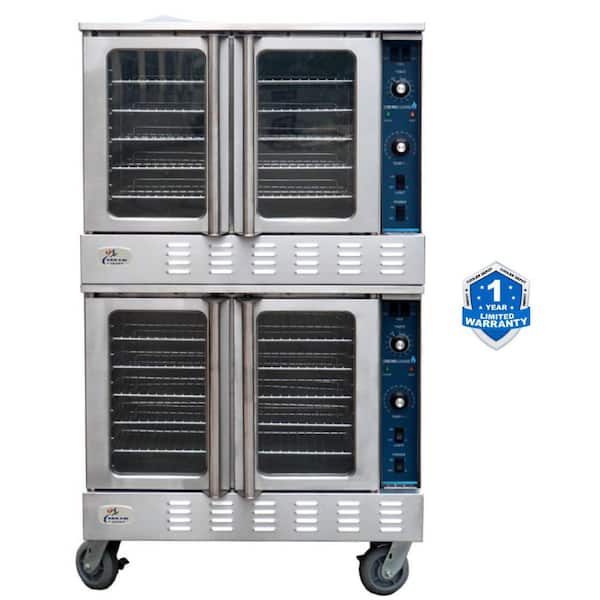 38 in. Double Deck Commercial Electric Convection Oven one phase 108,000 BTU 240-Volt