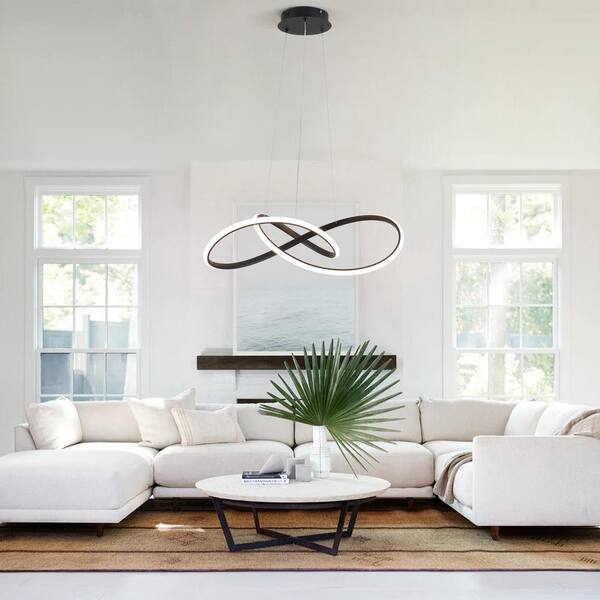 Meridian 22-Inch LED Chandelier – Dimmable Modern White Ceiling Light, 3000K Warm Glow, Adjustable Height For Dining Room Or Living Room